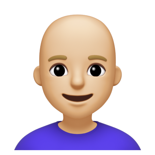 Emoji Phụ nữ: màu da sáng trung bình, hói 👩🏼‍🦲 dạng 3D