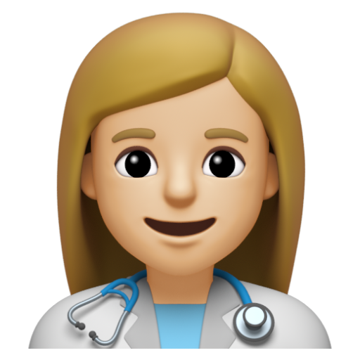 Emoji Nhân viên y tế nữ: màu da sáng trung bình 👩🏼‍⚕ dạng 3D