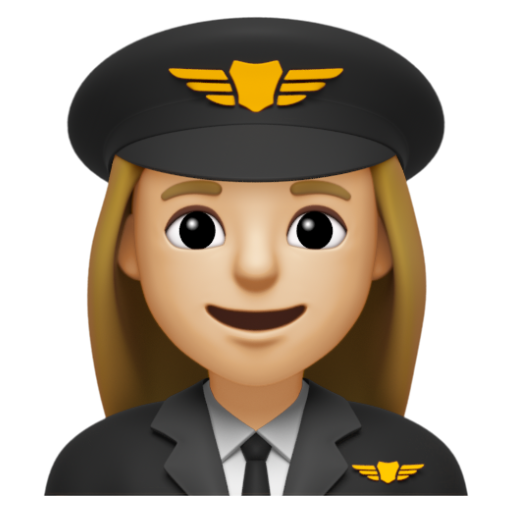 Emoji Phi công nữ: màu da sáng trung bình 👩🏼‍✈ dạng 3D