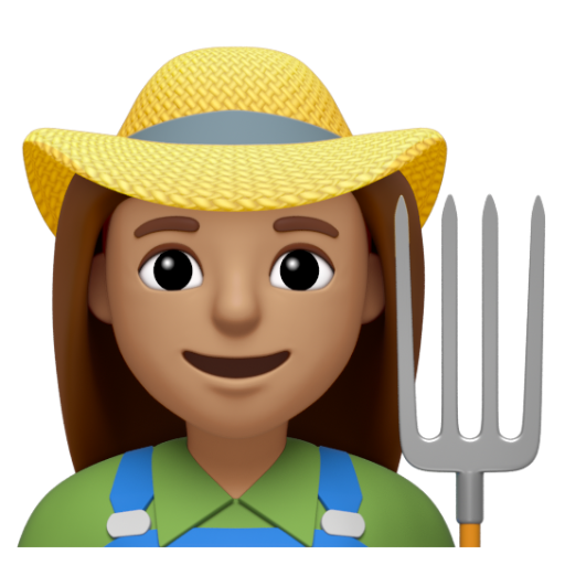 Emoji Nông dân nữ: màu da trung bình 👩🏽‍🌾 dạng 3D