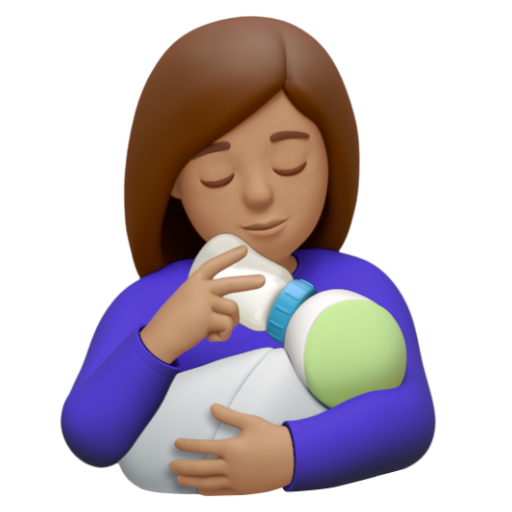 Emoji Người phụ nữ cho con bú: màu da trung bình 👩🏽‍🍼 dạng 3D