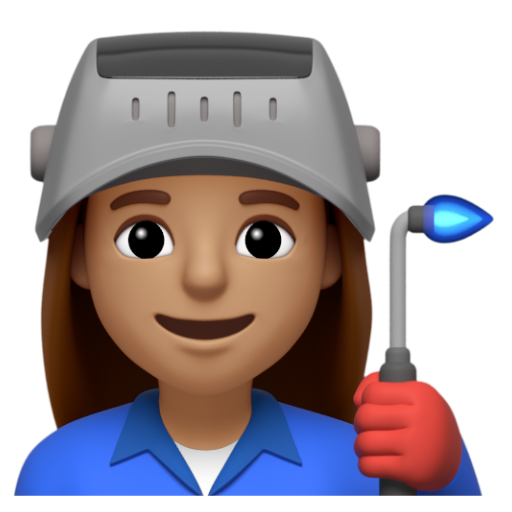 Emoji Công nhân nhà máy nữ: màu da trung bình 👩🏽‍🏭 dạng 3D