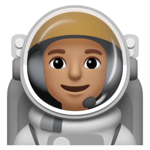 Emoji Phi hành gia nữ: màu da trung bình 👩🏽‍🚀 dạng 3D