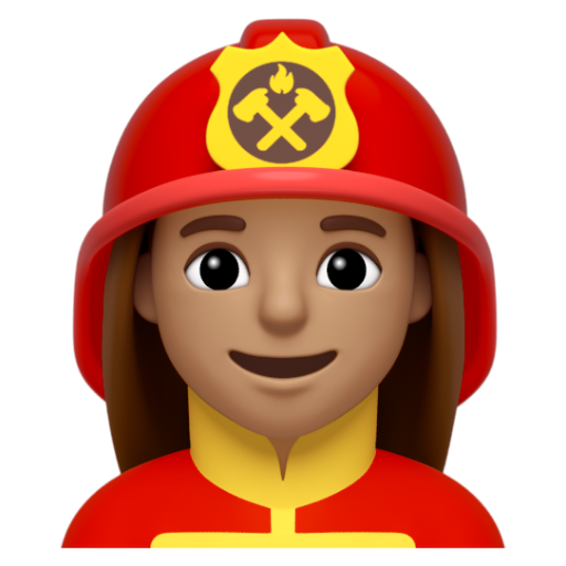Emoji Lính cứu hỏa nữ: màu da trung bình 👩🏽‍🚒 dạng 3D