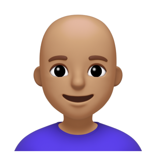 Emoji Phụ nữ: màu da trung bình, hói 👩🏽‍🦲 dạng 3D