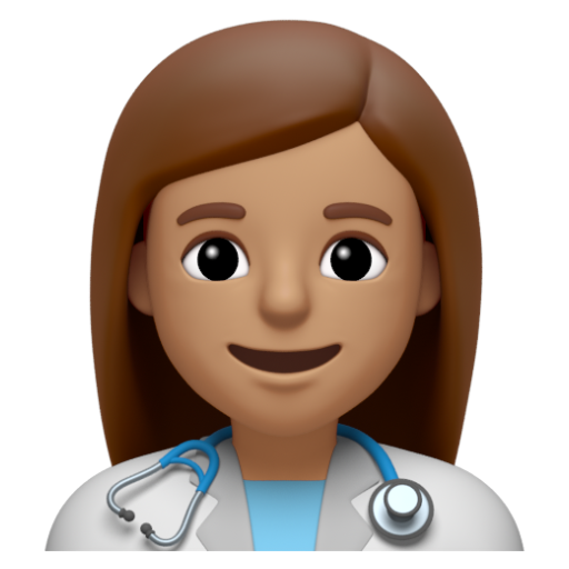 Emoji Nhân viên y tế nữ: màu da trung bình 👩🏽‍⚕ dạng 3D