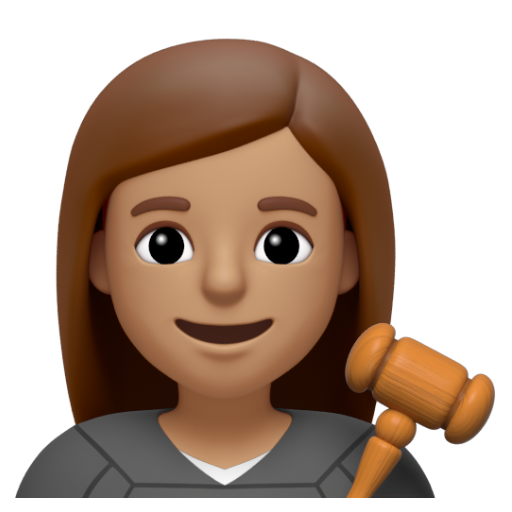 Emoji Thẩm phán nữ: màu da trung bình 👩🏽‍⚖ dạng 3D