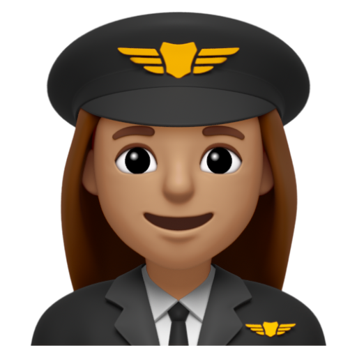 Emoji Phi công nữ: màu da trung bình 👩🏽‍✈ dạng 3D