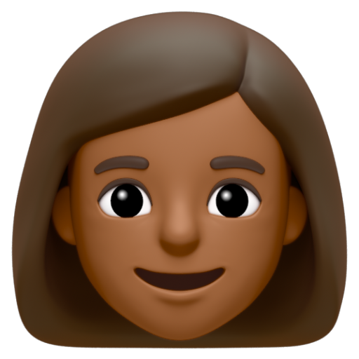 Emoji Phụ nữ: màu da tối trung bình 👩🏾 dạng 3D
