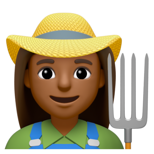 Emoji Nông dân nữ: màu da tối trung bình 👩🏾‍🌾 dạng 3D