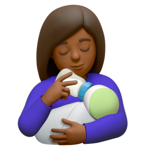Emoji Người phụ nữ cho con bú: màu da tối trung bình 👩🏾‍🍼 dạng 3D