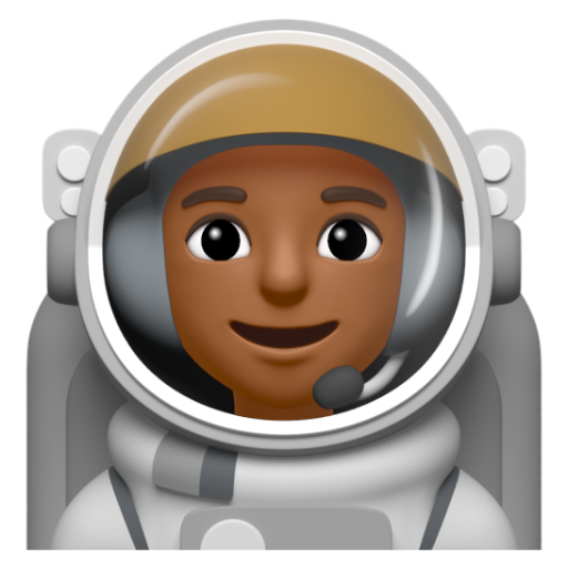 Emoji Phi hành gia nữ: màu da tối trung bình 👩🏾‍🚀 dạng 3D