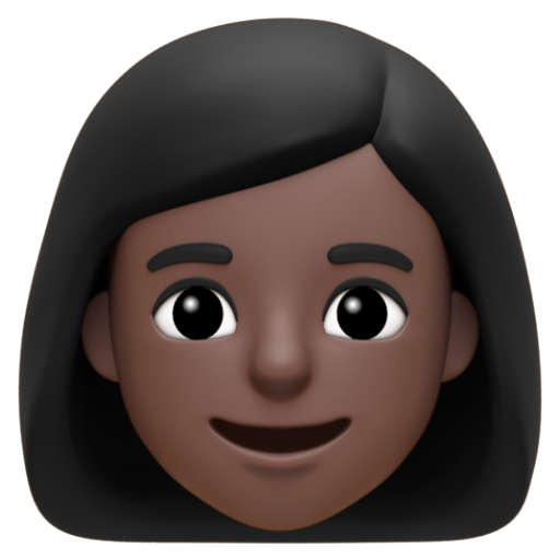 Emoji Phụ nữ: màu da tối 👩🏿 dạng 3D