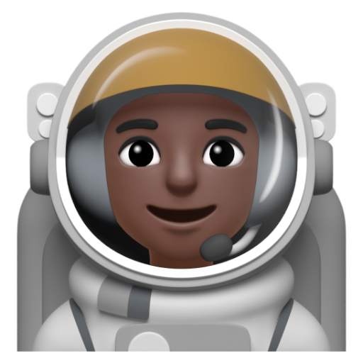 Emoji Phi hành gia nữ: màu da tối 👩🏿‍🚀 dạng 3D