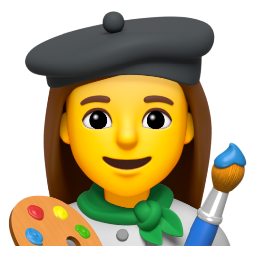 Emoji Họa sĩ nữ 👩‍🎨 dạng 3D