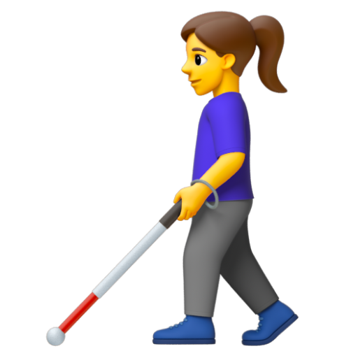 Emoji Người phụ nữ với gậy dò đường 👩‍🦯 dạng 3D