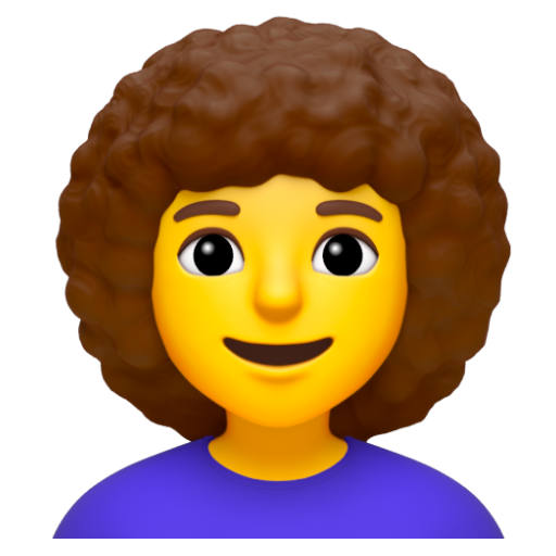 Emoji Phụ nữ: tóc xoăn 👩‍🦱 dạng 3D