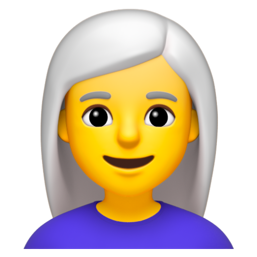 Emoji Phụ nữ: tóc trắng 👩‍🦳 dạng 3D