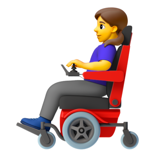 Emoji Người phụ nữ trên xe lăn điện 👩‍🦼 dạng 3D