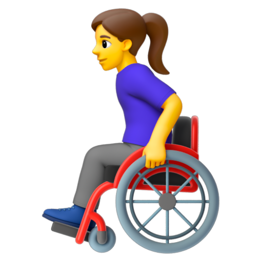 Emoji Người phụ nữ trên xe lăn tay 👩‍🦽 dạng 3D