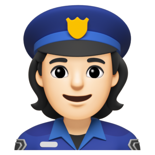 Emoji Cảnh sát: màu da sáng 👮🏻 dạng 3D