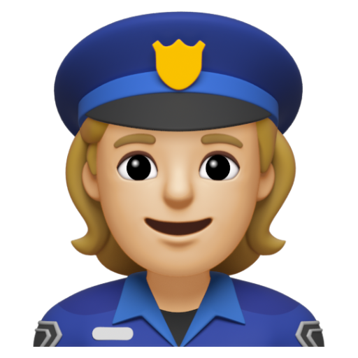 Emoji Cảnh sát: màu da sáng trung bình 👮🏼 dạng 3D