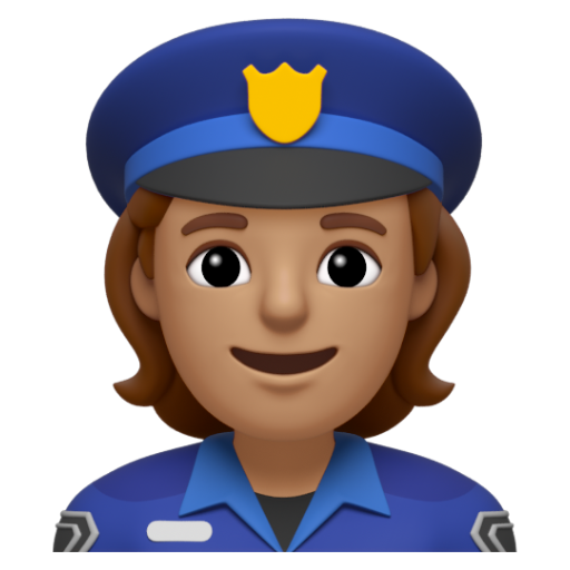 Emoji Cảnh sát: màu da trung bình 👮🏽 dạng 3D