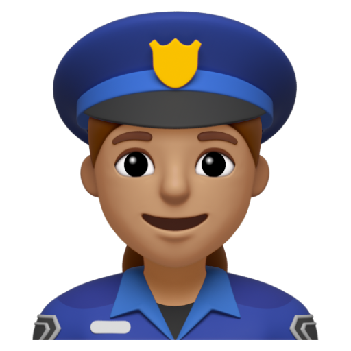 Emoji Cảnh sát nữ: màu da trung bình 👮🏽‍♀ dạng 3D