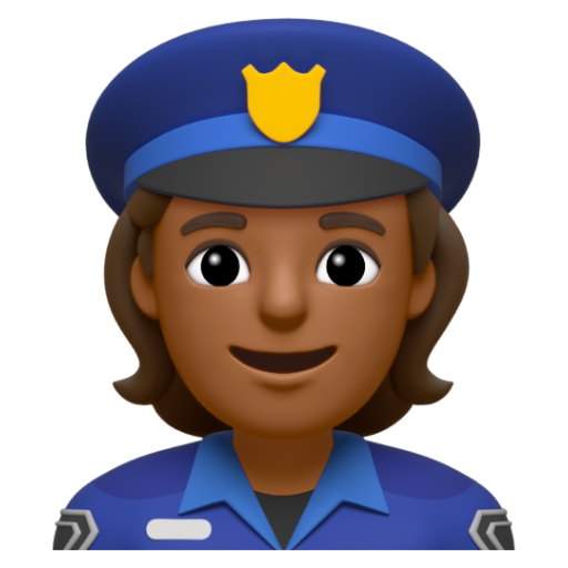 Emoji Cảnh sát: màu da tối trung bình 👮🏾 dạng 3D