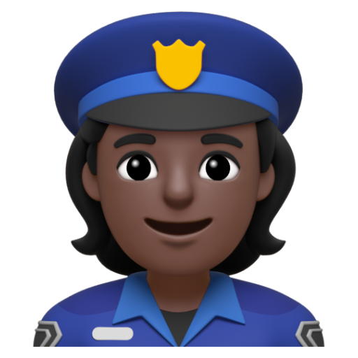 Emoji Cảnh sát: màu da tối 👮🏿 dạng 3D