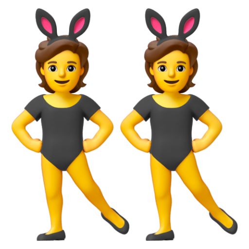 Emoji Những người đeo tai thỏ 👯 dạng 3D
