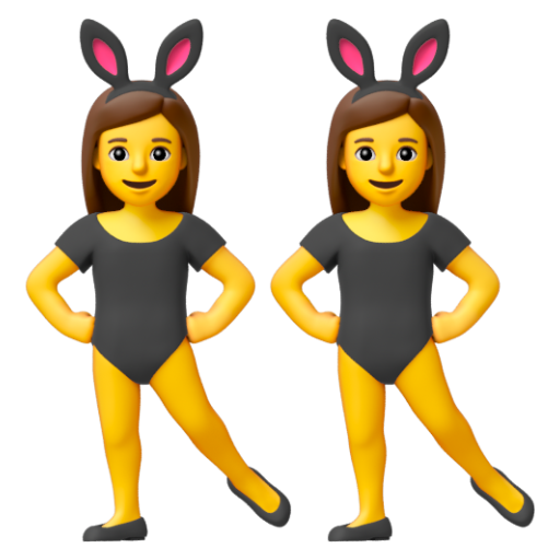 Emoji Những người phụ nữ đeo tai thỏ 👯‍♀ dạng 3D