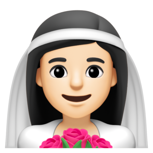 Emoji Người phụ nữ đội khăn voan: màu da sáng 👰🏻‍♀ dạng 3D
