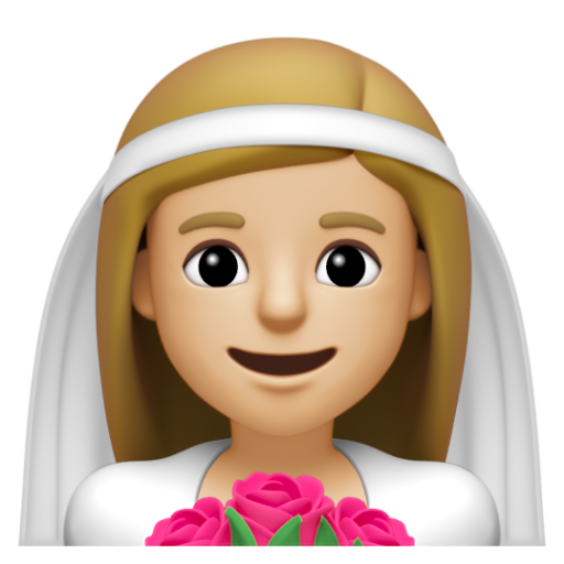 Emoji Người phụ nữ đội khăn voan: màu da sáng trung bình 👰🏼‍♀ dạng 3D