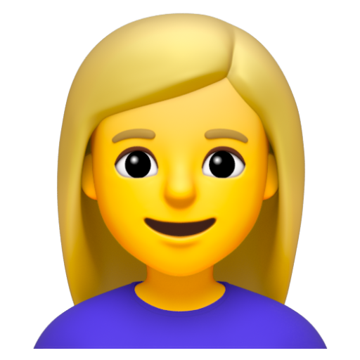 Emoji Người phụ nữ tóc vàng hoe 👱‍♀ dạng 3D