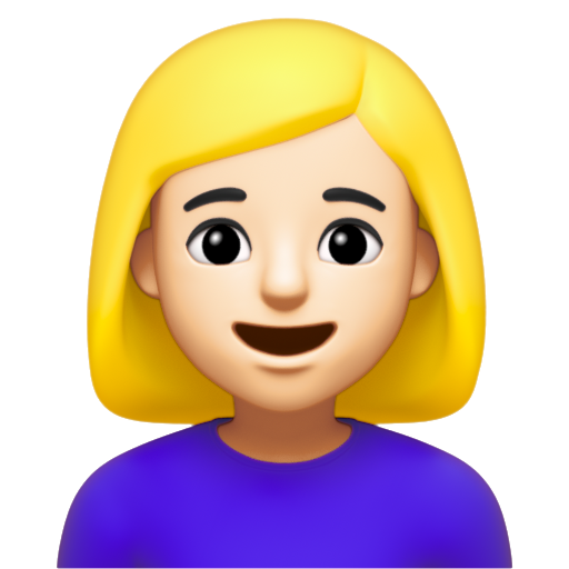 Emoji Blond Hair 👱‍♀🏻 dạng 3D