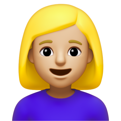 Emoji Blond Hair 👱‍♀🏼 dạng 3D