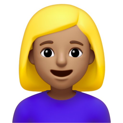 Emoji Blond Hair 👱‍♀🏽 dạng 3D