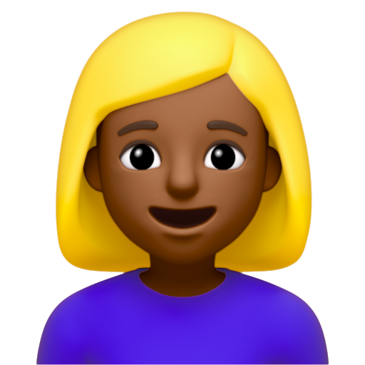 Emoji Blond Hair 👱‍♀🏾 dạng 3D