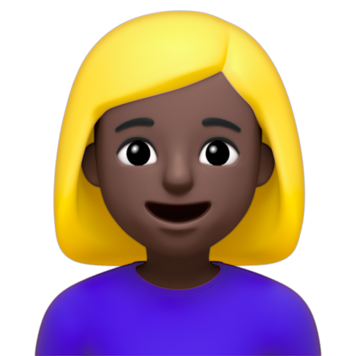 Emoji Blond Hair 👱‍♀🏿 dạng 3D