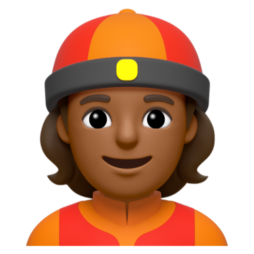 Emoji Người đàn ông đội mũ Trung Quốc: màu da tối trung bình 👲🏾 dạng 3D