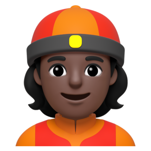 Emoji Người đàn ông đội mũ Trung Quốc: màu da tối 👲🏿 dạng 3D