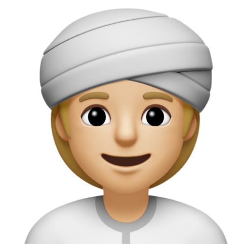 Emoji Người phụ nữ đội khăn xếp: màu da sáng trung bình 👳🏼‍♀ dạng 3D