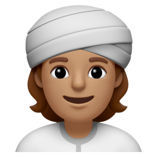 Emoji Người đội khăn xếp: màu da trung bình 👳🏽 dạng 3D