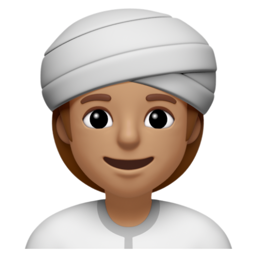 Emoji Người phụ nữ đội khăn xếp: màu da trung bình 👳🏽‍♀ dạng 3D