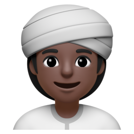 Emoji Người phụ nữ đội khăn xếp: màu da tối 👳🏿‍♀ dạng 3D