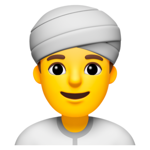 Emoji Người đàn ông đội khăn xếp 👳‍♂ dạng 3D