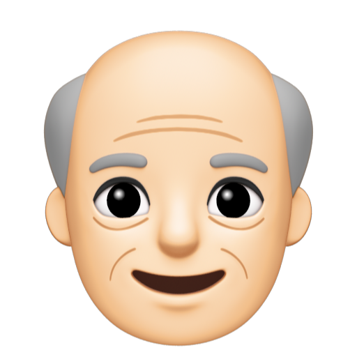 Emoji Cụ ông: màu da sáng 👴🏻 dạng 3D