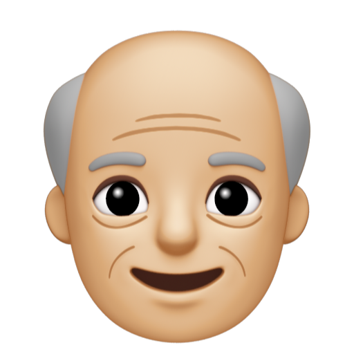 Emoji Cụ ông: màu da sáng trung bình 👴🏼 dạng 3D