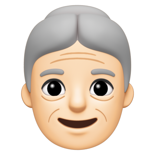 Emoji Cụ bà: màu da sáng 👵🏻 dạng 3D